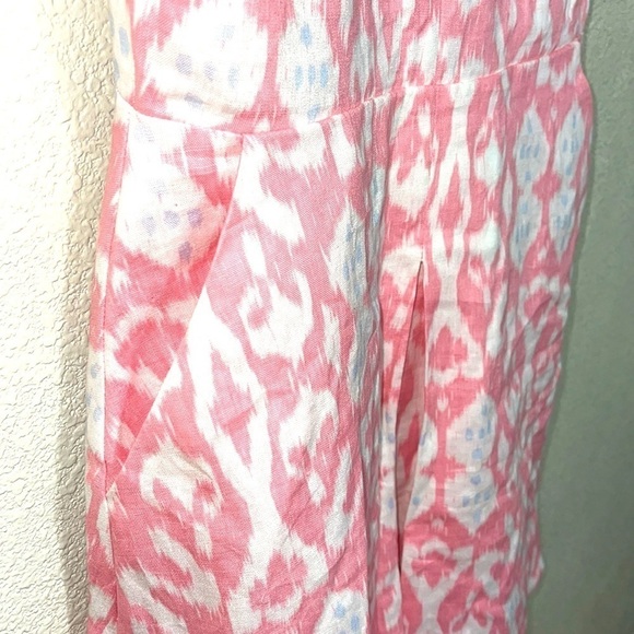 Gap 100% LINEN Pink White Dress Size 4 - Picture 5 of 12